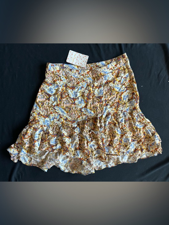 Free People Dresses & Skirts - Free People Blue and Brown Floral Circle Skirt